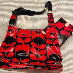 NWT Orla Kiely Laminated Baby Messenger Bag with Changing Pad